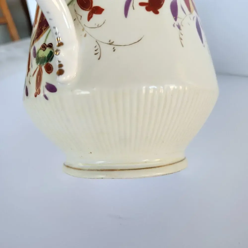 Antique 20s German Handpainted Chocolate Coffee Pot Gilt Floral Art Deco